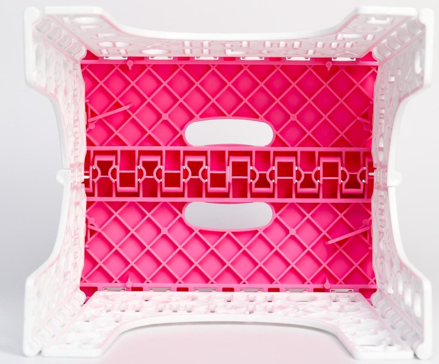 Табурет «Алфавит» складной, детский, цвет розовый/белый