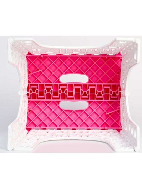 Табурет «Алфавит» складной, детский, цвет розовый/белый