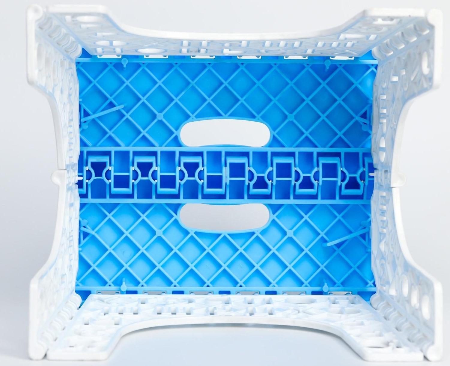 Табурет «Алфавит» складной, детский, цвет голубой/белый