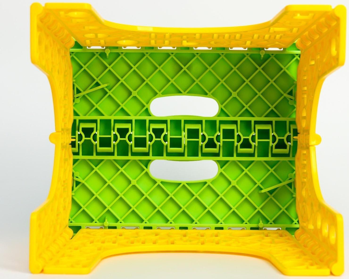 Табурет «Алфавит» складной, детский, цвет салатовый/желтый
