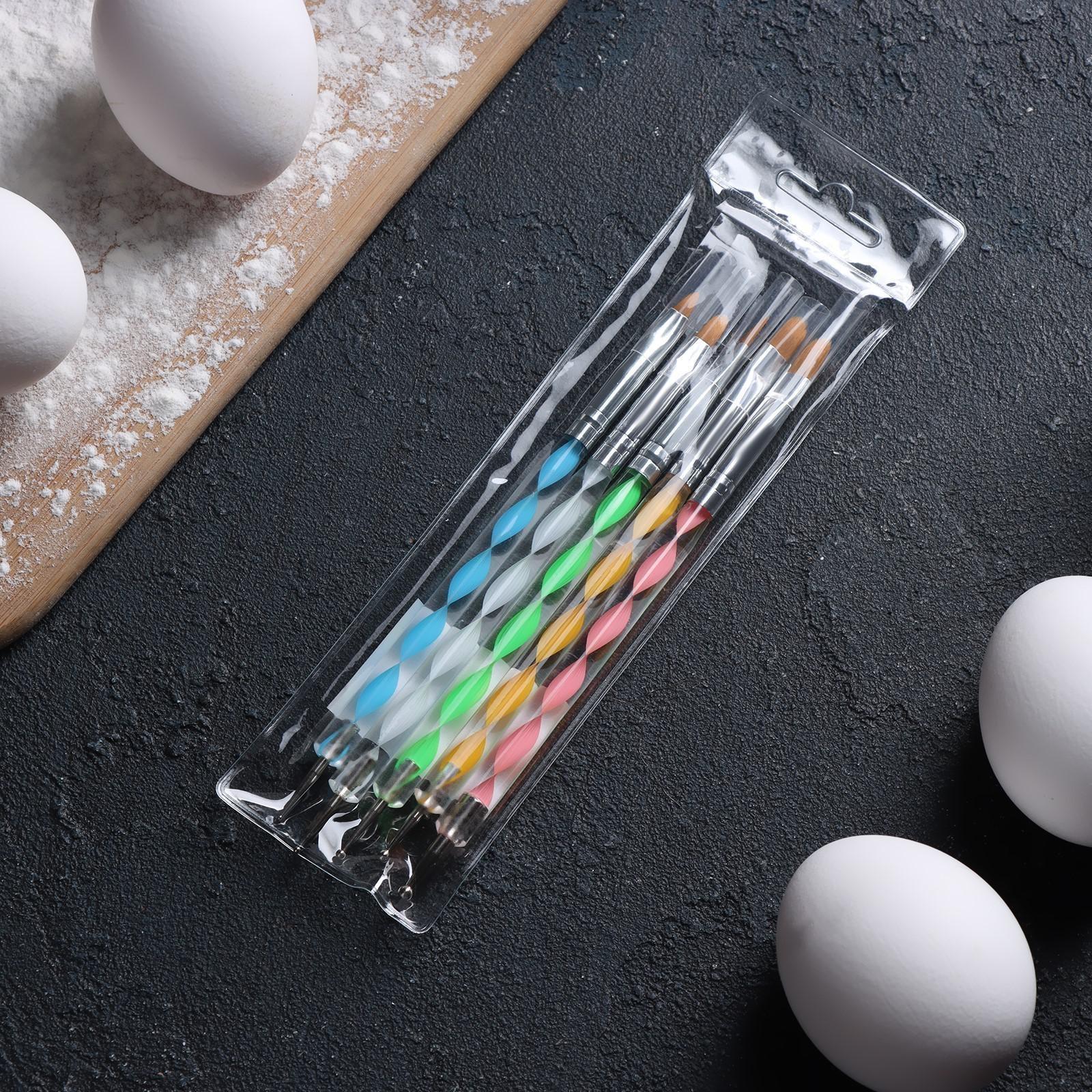 Набор кондитерских кисточек для декорирования, 5 шт