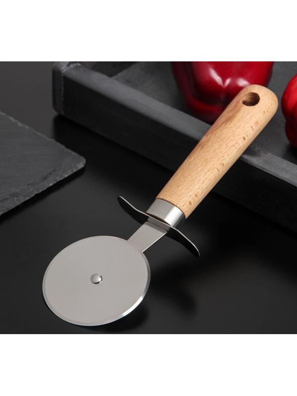 Нож для пиццы и теста Доляна «Древо», 20,5 см, цвет бежевый