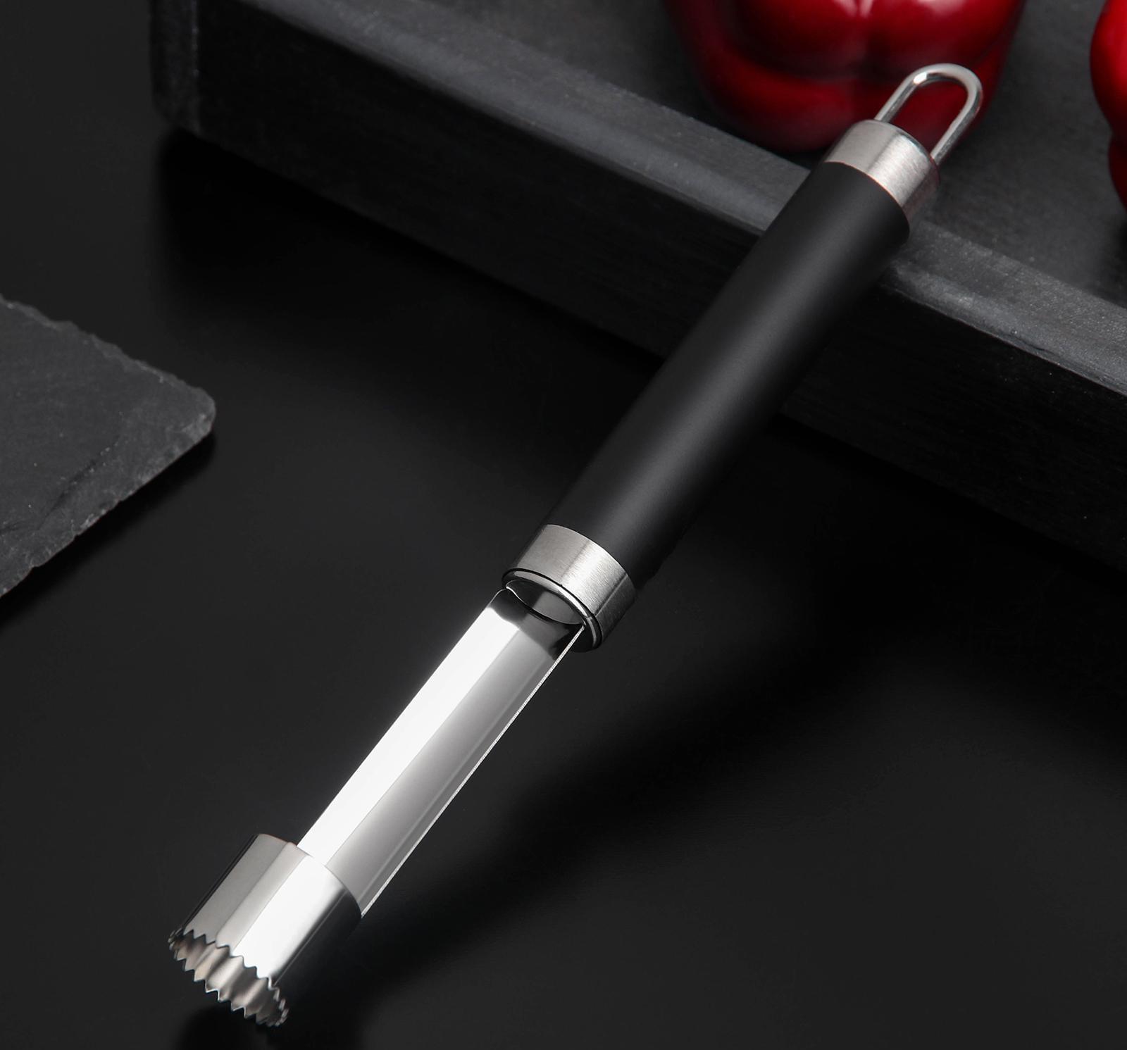 Нож для сердцевины Доляна «Нео», 20,5 см, ручка soft-touch, цвет чёрный