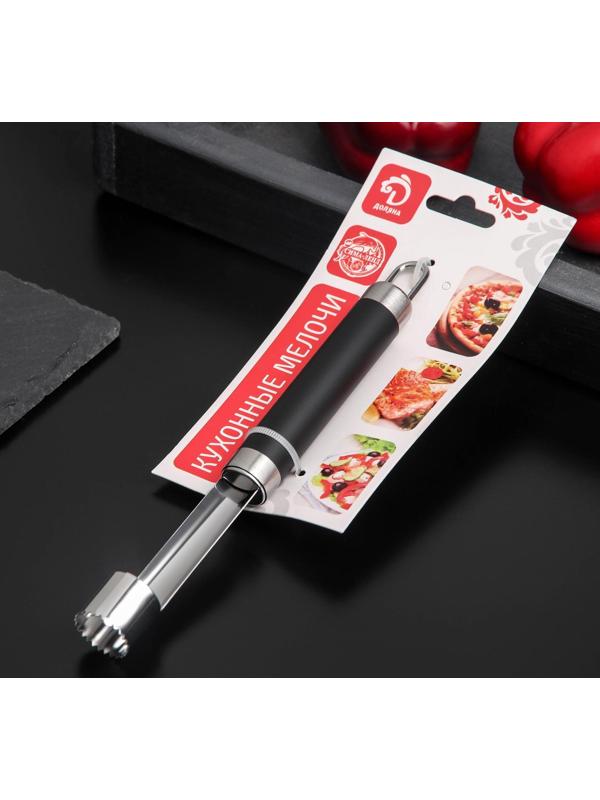 Нож для сердцевины Доляна «Нео», 20,5 см, ручка soft-touch, цвет чёрный