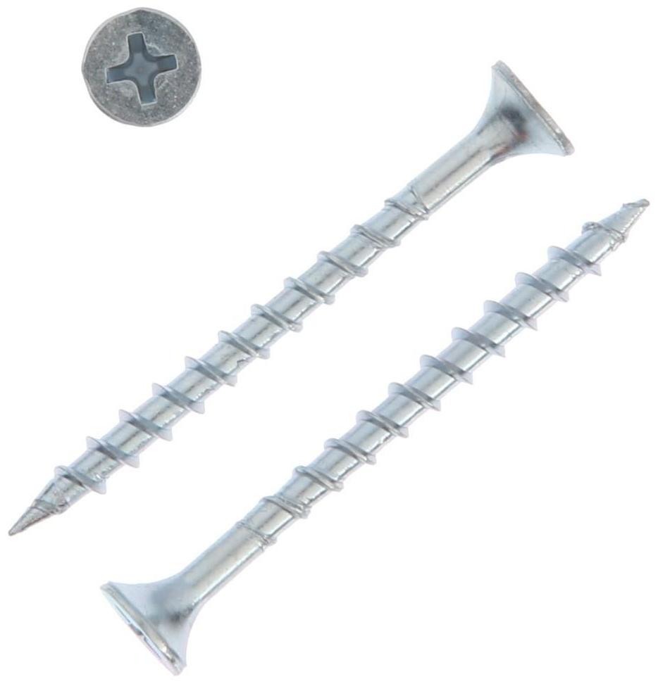 Саморез 3,5х45, потай, крупная резьба,шлиц PH, белый цинк, 12 кг