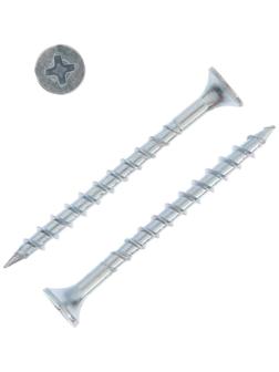 Саморез 3,5х45, потай, крупная резьба,шлиц PH, белый цинк, 12 кг