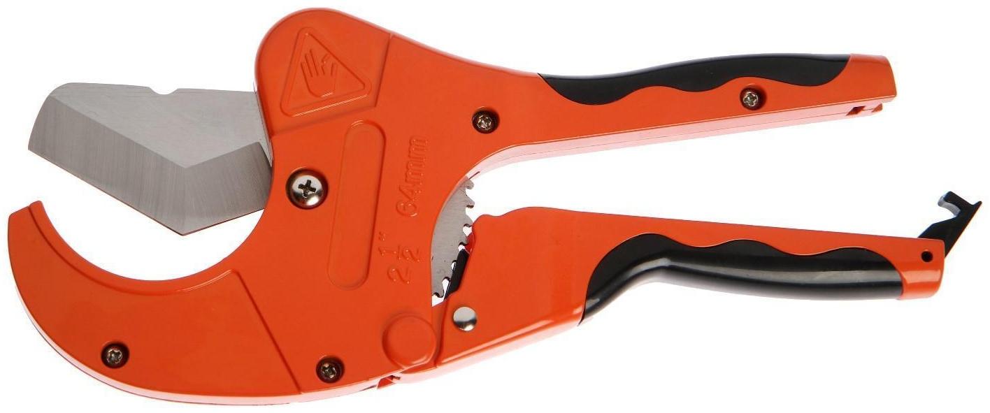 Ножницы для резки труб ТУНДРА по пластику, полуавтомат, усиленные, удлиненные, 2К, до 42 мм