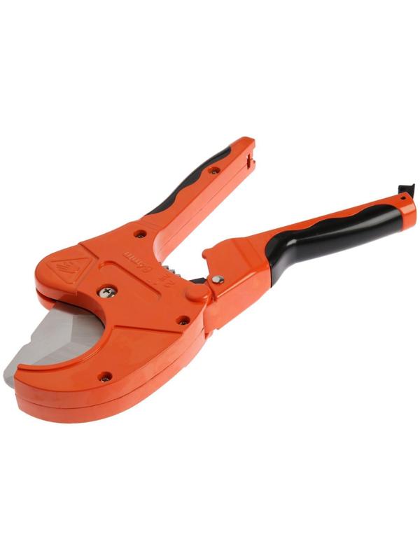 Ножницы для резки труб ТУНДРА по пластику, полуавтомат, усиленные, удлиненные, 2К, до 42 мм