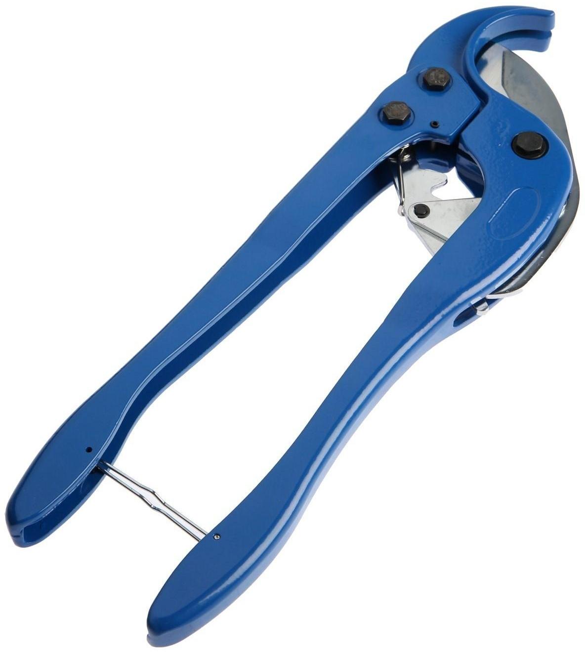 Ножницы для резки труб ТУНДРА по пластику, полуавтомат, усиленные, удлиненные, до 64 мм