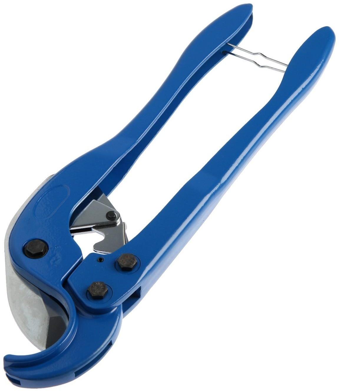 Ножницы для резки труб ТУНДРА по пластику, полуавтомат, усиленные, удлиненные, до 64 мм