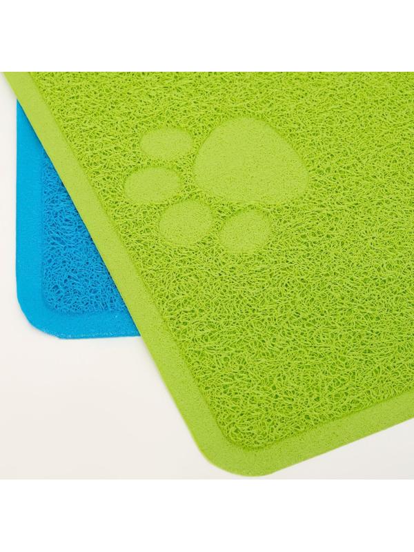 Коврик 2-в-1 под миску/туалет животных со скругленными углами, 48 х 35 см, микс цветов