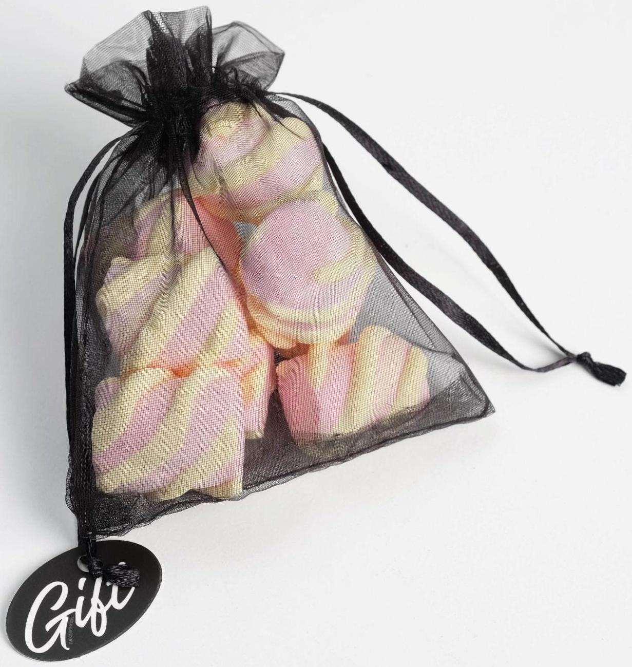 Мешочек подарочный органза черный «Подарок», с шильдиком, 10 х 12 см