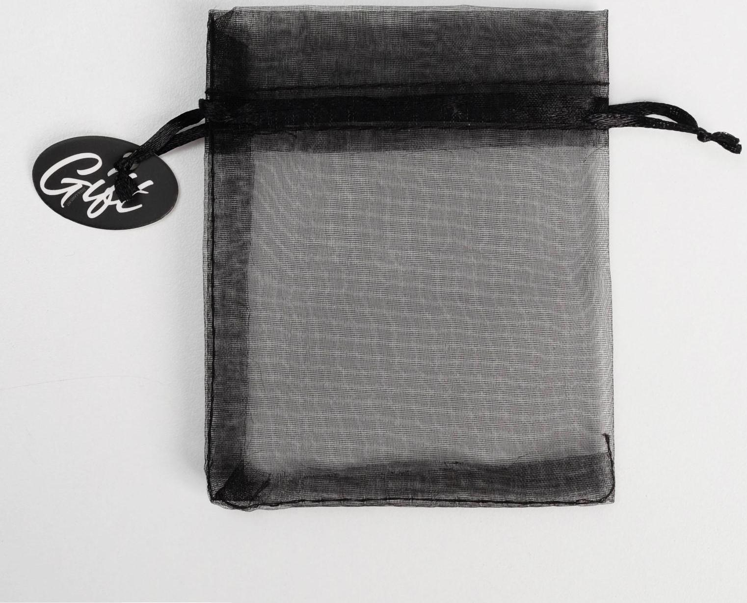 Мешочек подарочный органза черный «Подарок», с шильдиком, 10 х 12 см