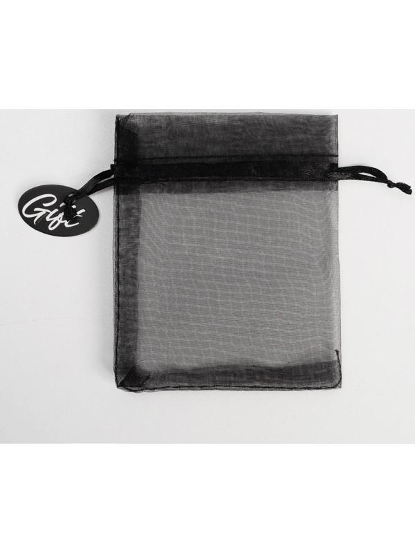 Мешочек подарочный органза черный «Подарок», с шильдиком, 10 х 12 см