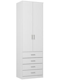 Шкаф 2-х ств Орион с ящиками 700*2300*450, Белый/Белый