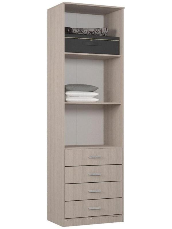 Шкаф 2-х ств Орион с ящиками 700*2300*450, Белый/Белый