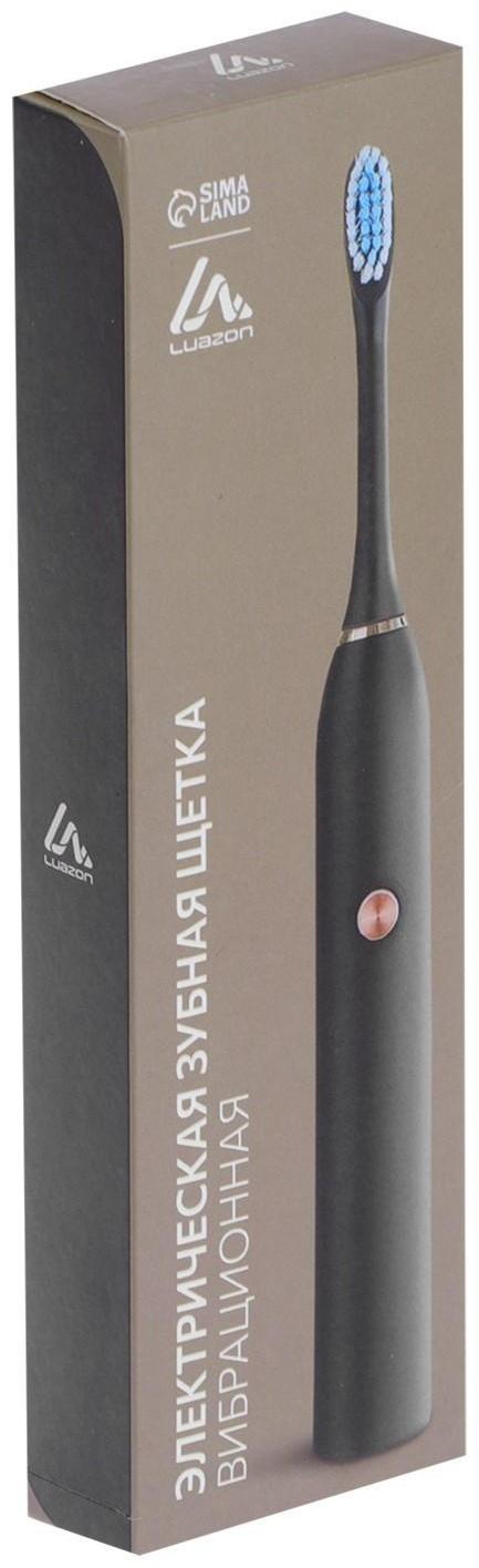 Электрическая зубная щётка Luazon LP-004, вибрационная, от 1хAA (не в компл.), черная