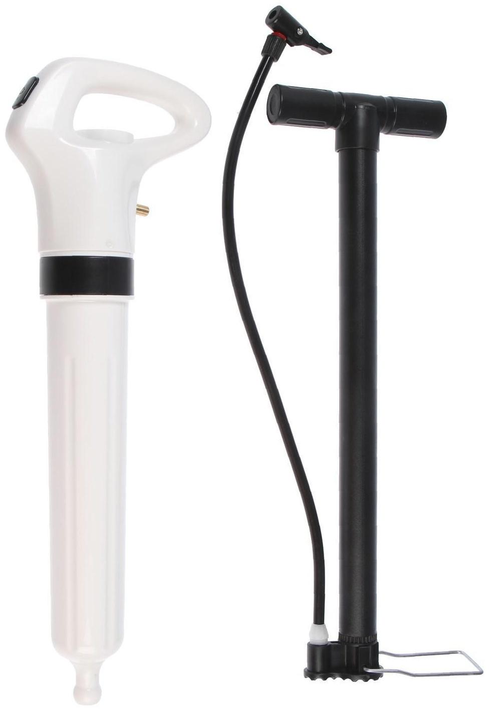 Вантуз пневматический ZEIN, 3 насадки, датчик давления, ручной насос