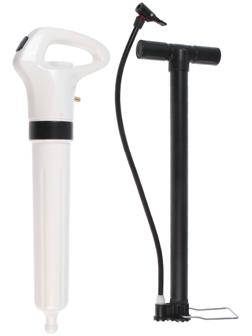 Вантуз пневматический ZEIN, 3 насадки, датчик давления, ручной насос