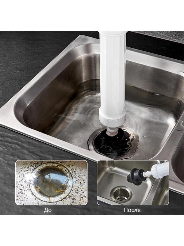 Вантуз пневматический ZEIN, 3 насадки, датчик давления, ручной насос