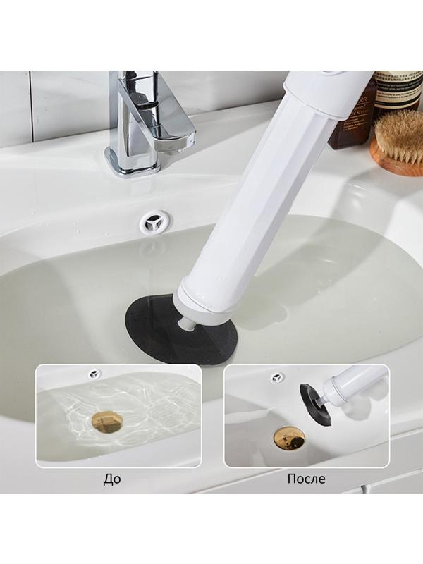 Вантуз пневматический ZEIN, 3 насадки, датчик давления, ручной насос