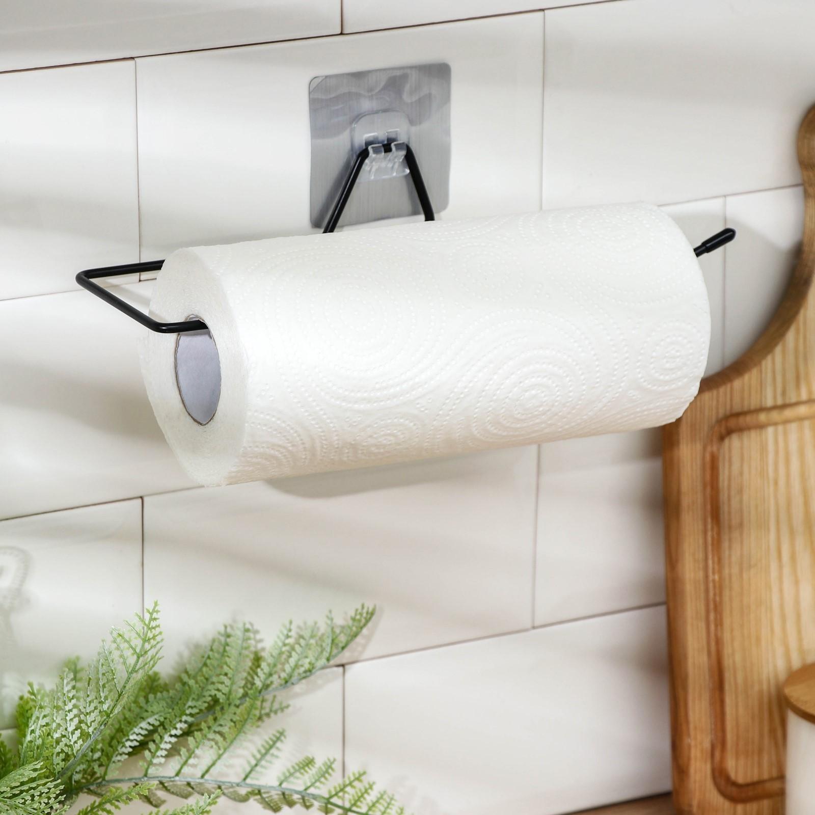 Держатель для полотенец Доляна, 4×28×6 см, цвет чёрный