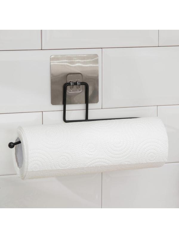 Держатель для полотенец Доляна, 4×28×6 см, цвет чёрный