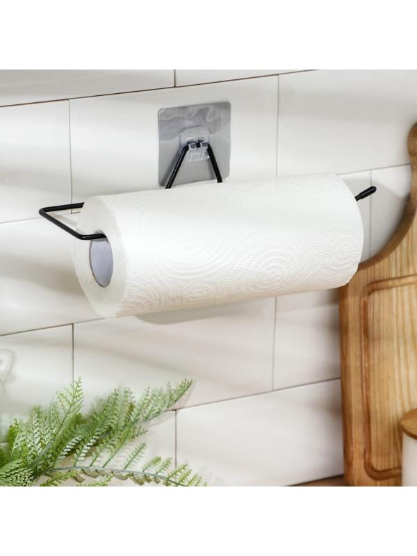 Держатель для полотенец Доляна, 4×28×6 см, цвет чёрный