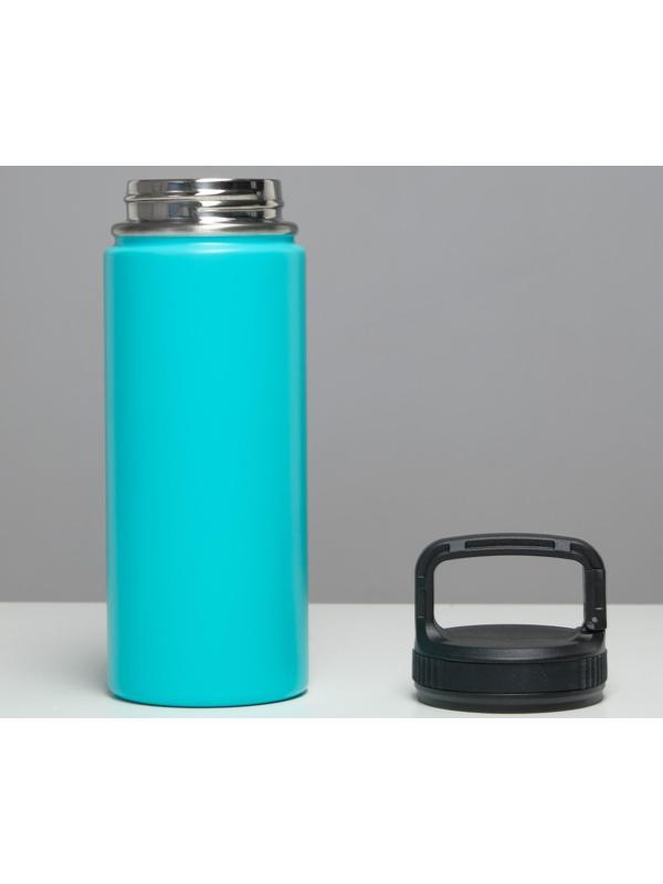 Термос, серия: Карабин, 550 мл, сохраняет тепло 24 ч, голубой