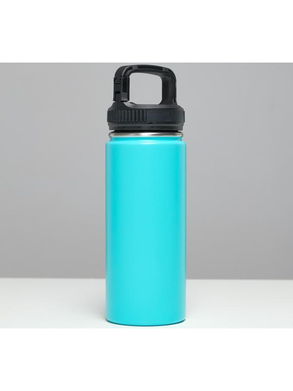 Термос, серия: Карабин, 550 мл, сохраняет тепло 24 ч, голубой