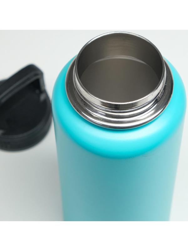 Термос, серия: Карабин, 1 л, сохраняет тепло 24 ч,  голубой