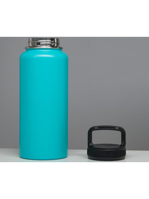 Термос, серия: Карабин, 1 л, сохраняет тепло 24 ч,  голубой