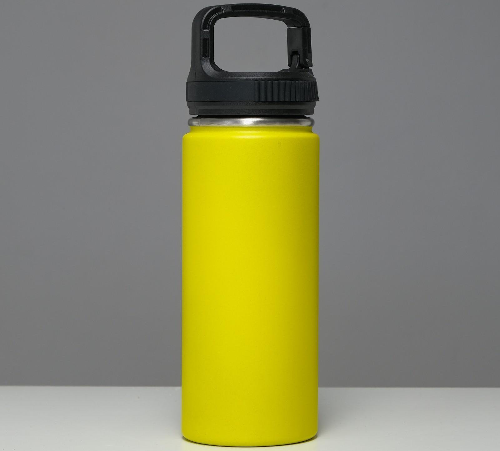 Термос, серия: Карабин, 1 л, сохраняет тепло 24 ч, жёлтый