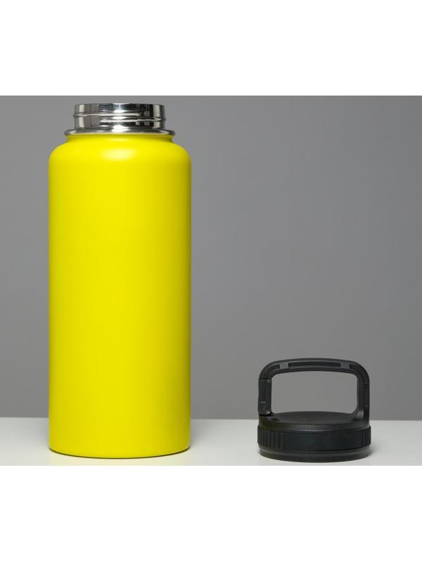 Термос, серия: Карабин, 1 л, сохраняет тепло 24 ч, жёлтый