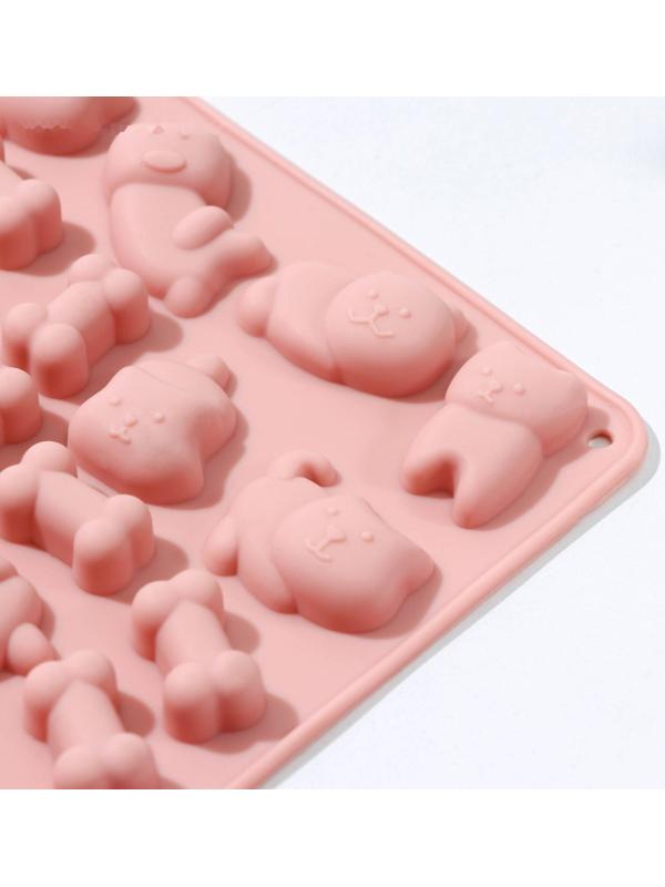 Форма для льда и кондитерских украшений Доляна «Домашние питомцы», 19,5×12,5×1 см, силикон, 34 ячейки, цвет МИКС