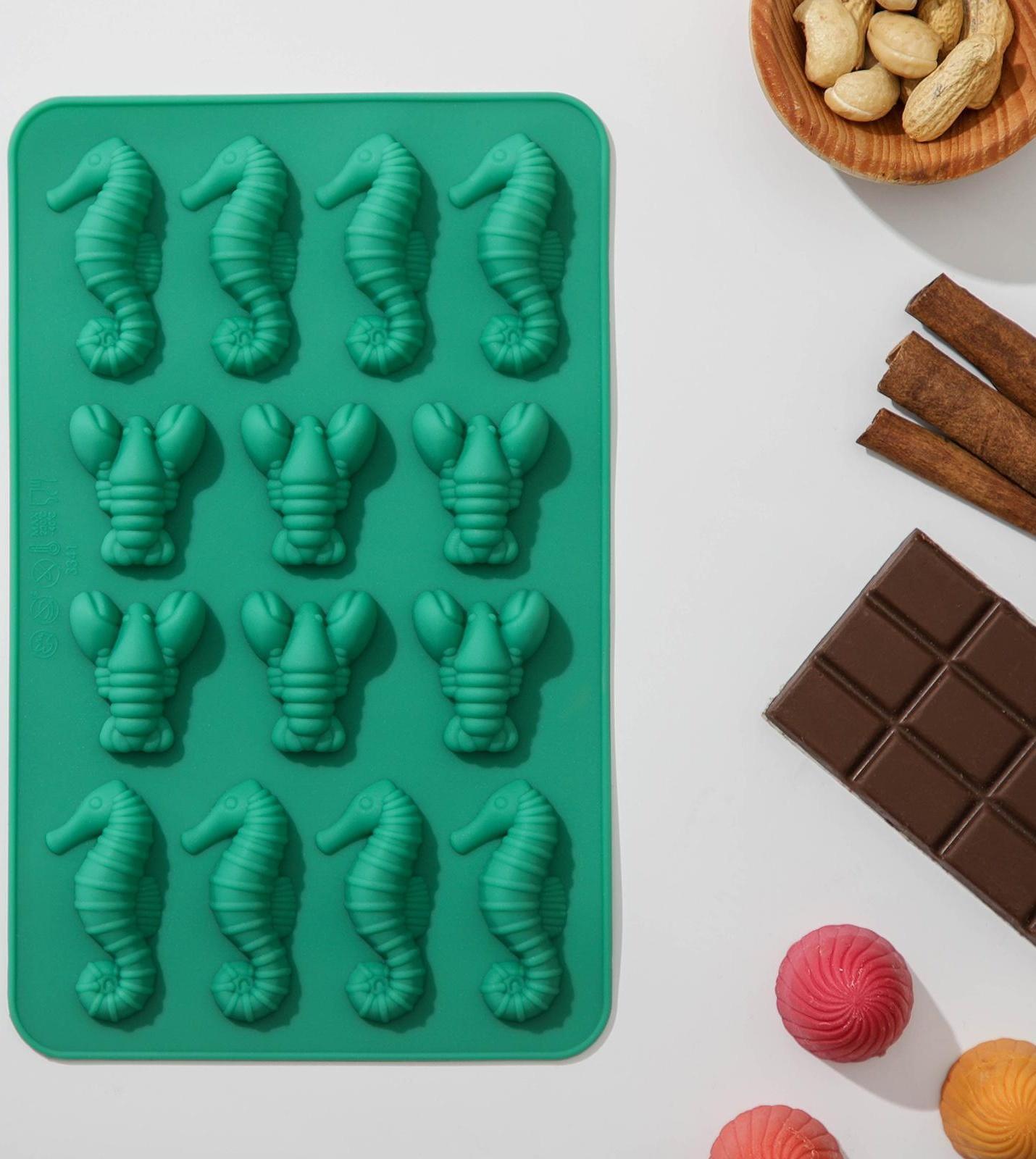 Форма для льда и кондитерских украшений Доляна «Морской мир», 22×14×1 см, силикон, 14 ячеек