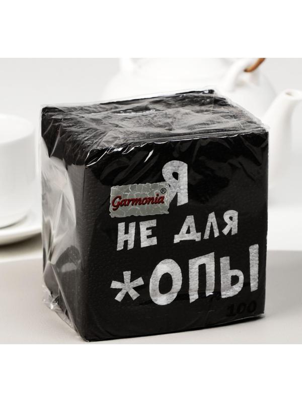 Салфетки бумажные однослойные Гармония цвета «Я не для *опы», 24х24 100 шт. уп