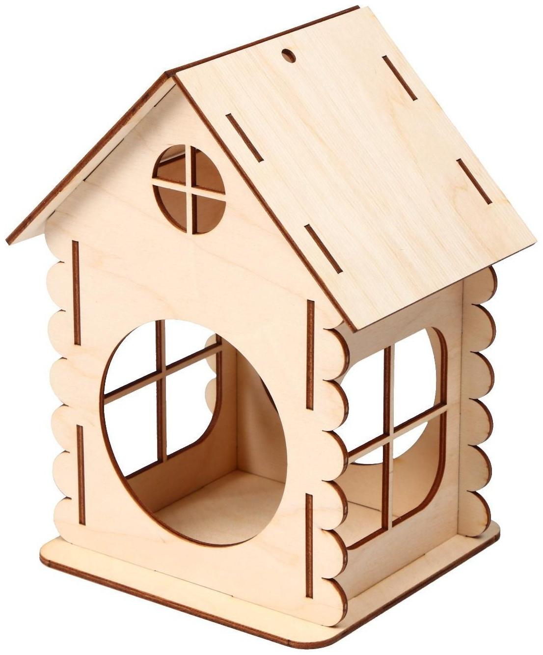Кормушка для птиц «Изба бревенчатая», 14 × 13,5 × 23 см