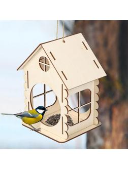 Кормушка для птиц «Изба бревенчатая», 14 × 13,5 × 23 см