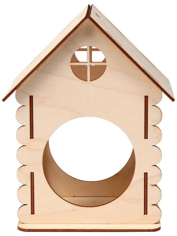 Кормушка для птиц «Изба бревенчатая», 14 × 13,5 × 23 см