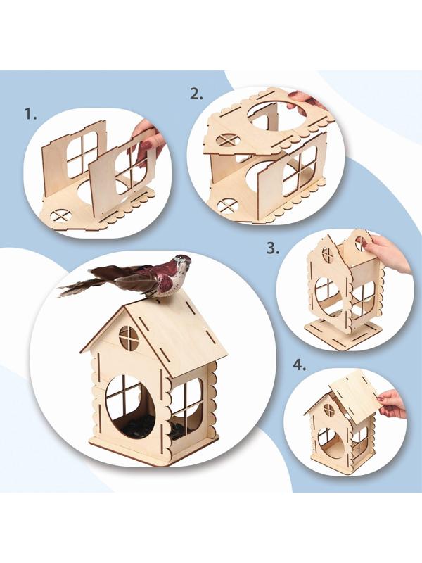 Кормушка для птиц «Изба бревенчатая», 14 × 13,5 × 23 см
