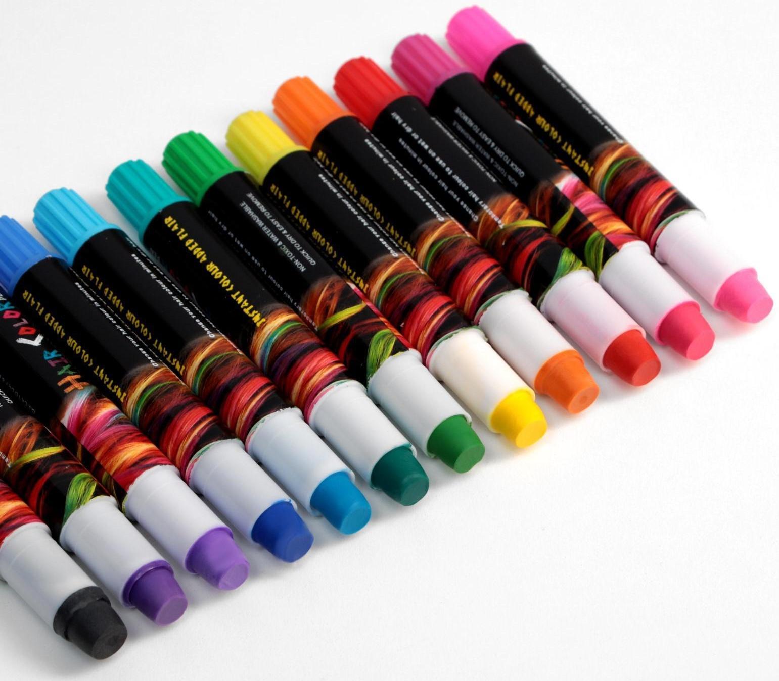 Набор мелков-карандашей для волос, 12 шт.