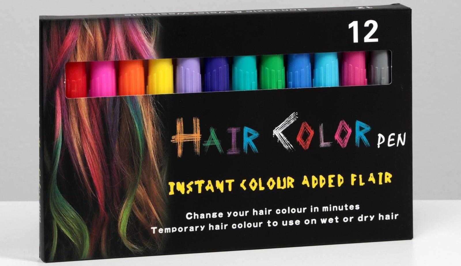 Набор мелков-карандашей для волос, 12 шт.