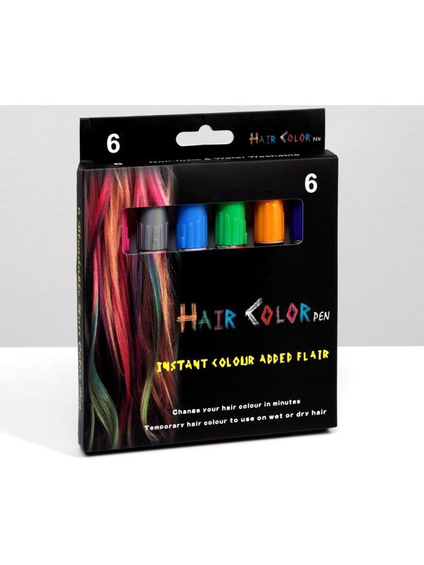Набор мелков-карандашей для волос, 6 шт.