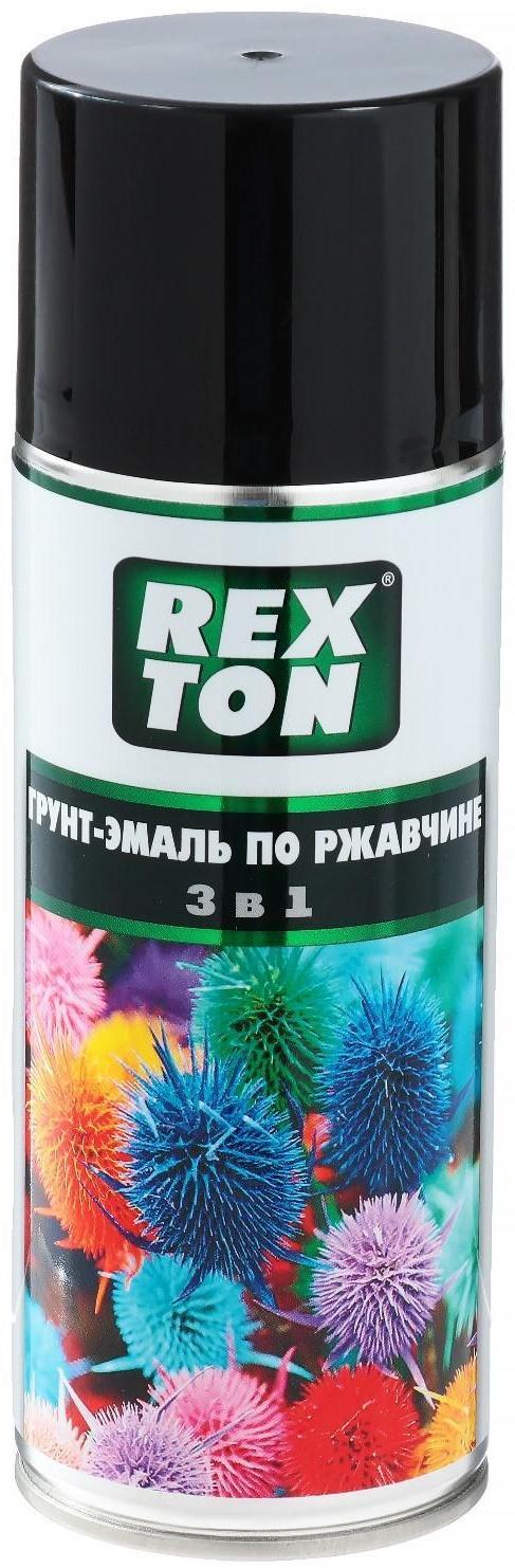 Грунт-эмаль REXTON по ржавчине 3 в 1, черный, аэрозоль 520 мл RT-150.20