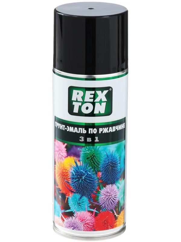Грунт-эмаль REXTON по ржавчине 3 в 1, черный, аэрозоль 520 мл RT-150.20