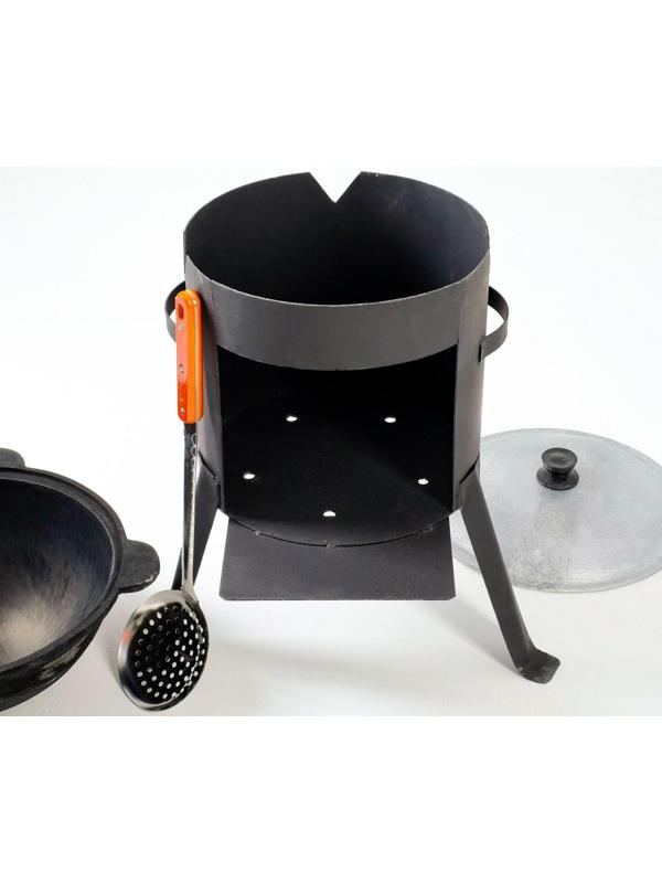 Набор для плова 3 предмета: казан 6 л, печь под казан, шумовка 43 см, приправа в подарок