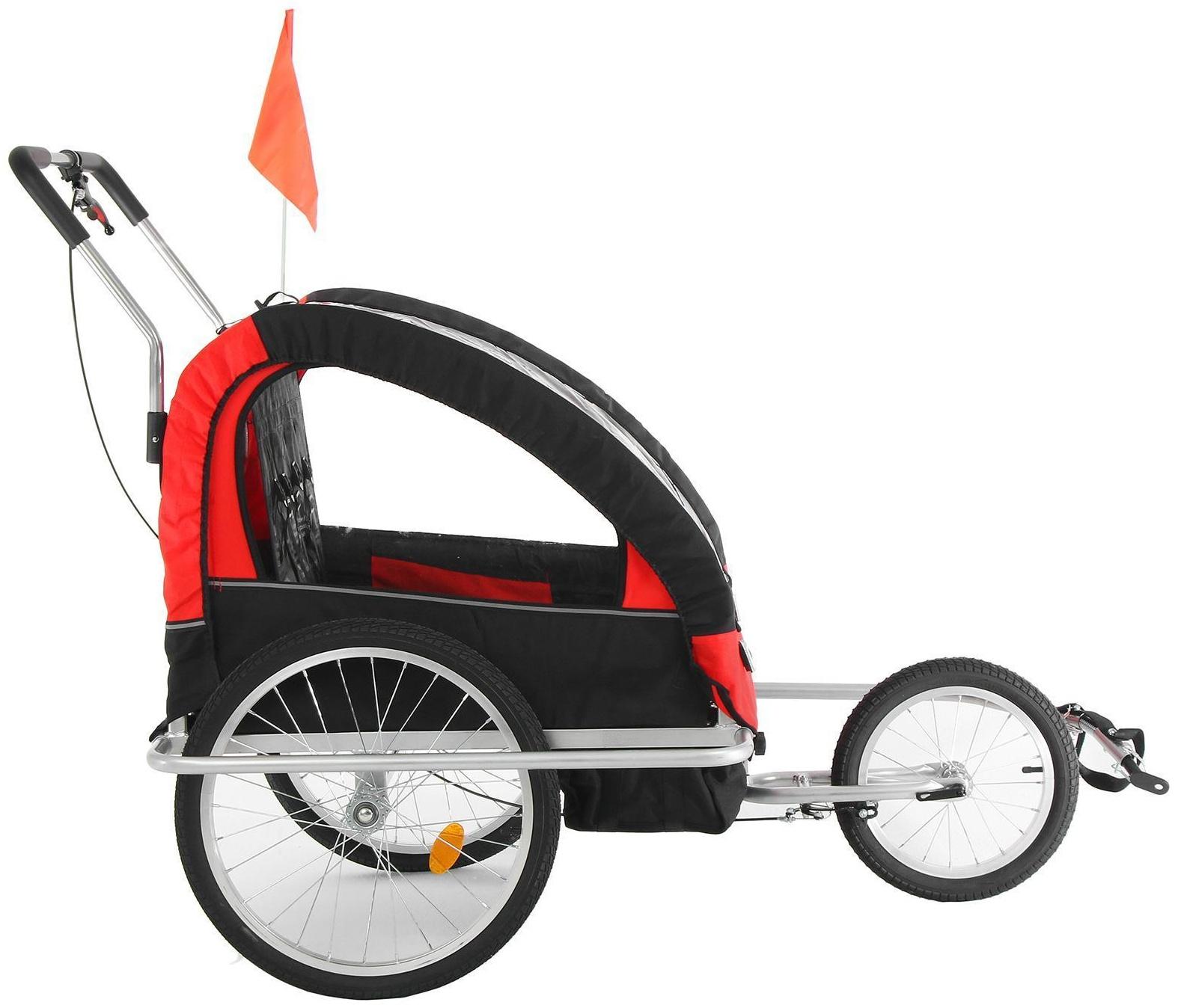 Велоприцеп, цвет красный