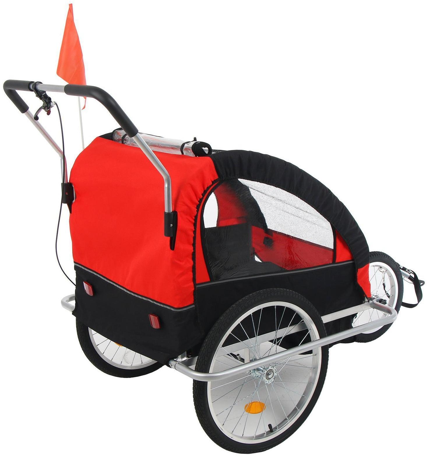 Велоприцеп, цвет красный