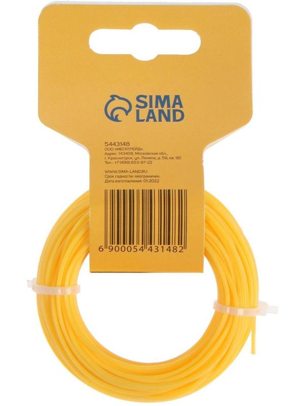 Леска для триммера ТУНДРА, сечение звезда, d=1.6 мм, 15 м, нейлон